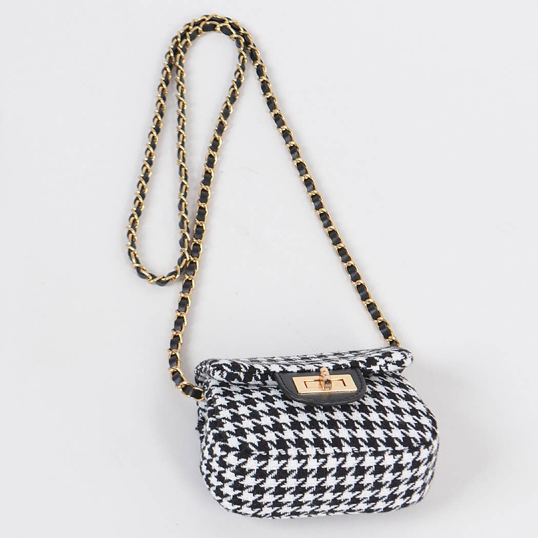 Tweed Houndstooth Mini Bag - Little Looms