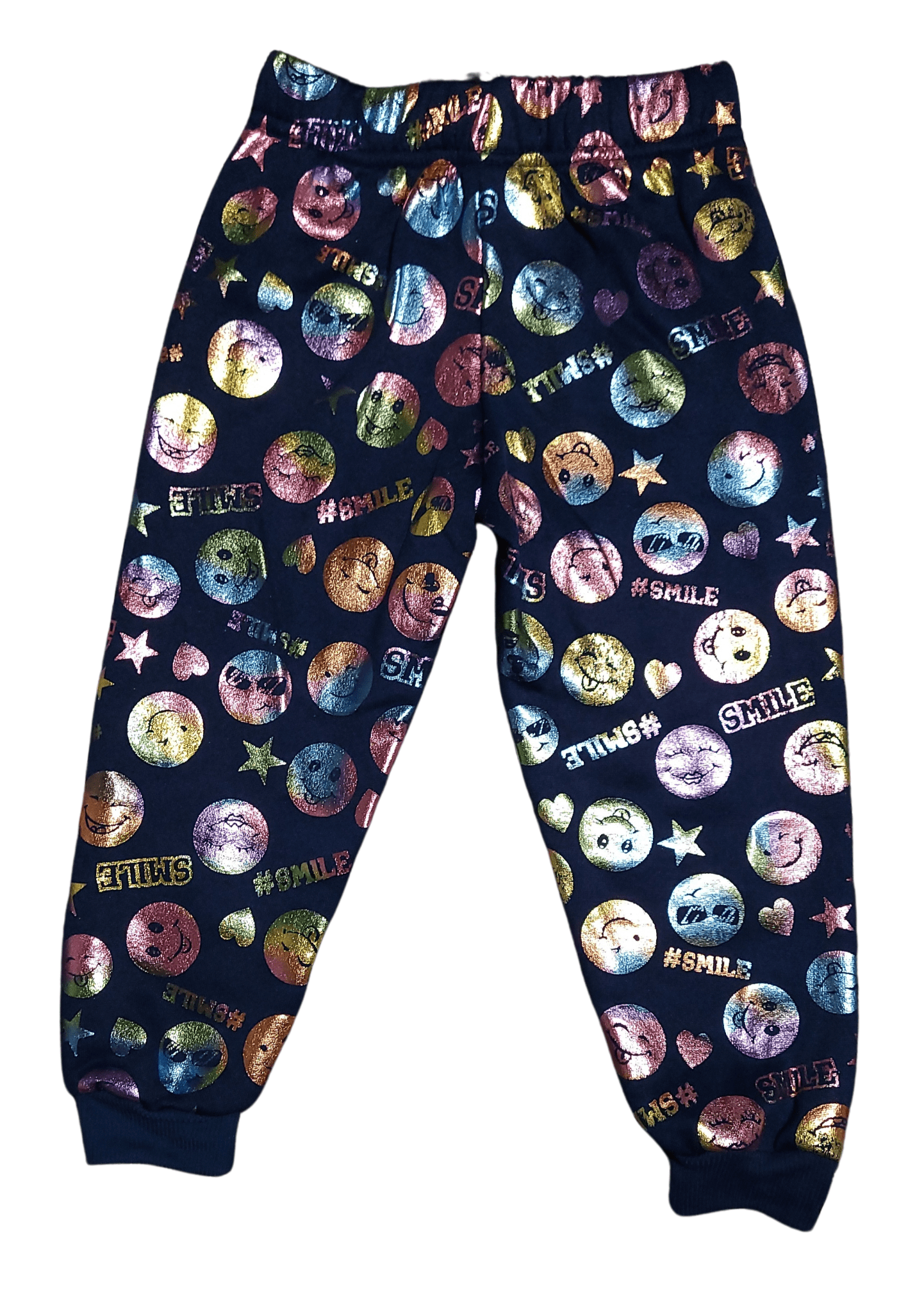 Girl Squad #Smile Emoji Jogger Pants – Foil Print - Little Looms
