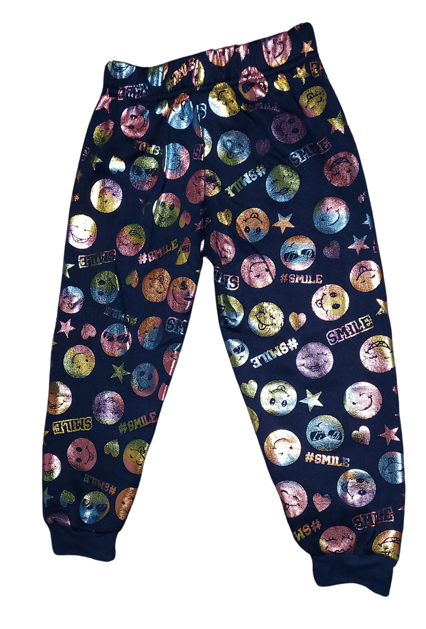 Girl Squad #Smile Emoji Jogger Pants – Foil Print - Little Looms