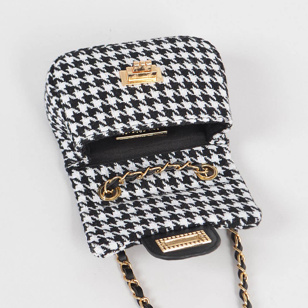 Tweed Houndstooth Mini Bag - Little Looms