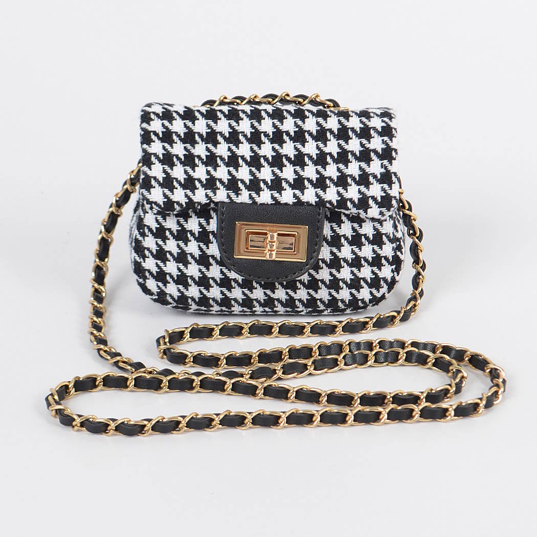 Tweed Houndstooth Mini Bag - Little Looms
