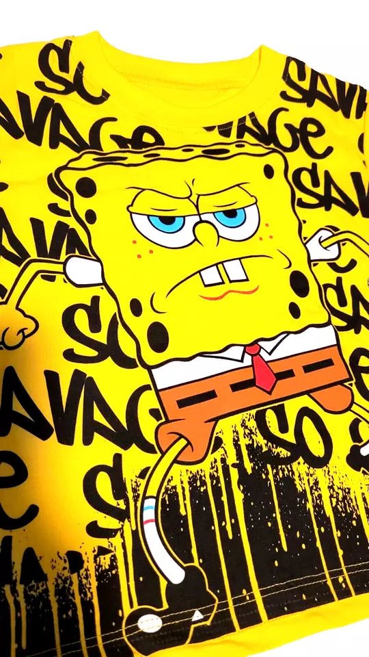 SpongeBob SquarePants Yellow "Savage" Toddler Tee - Little Looms