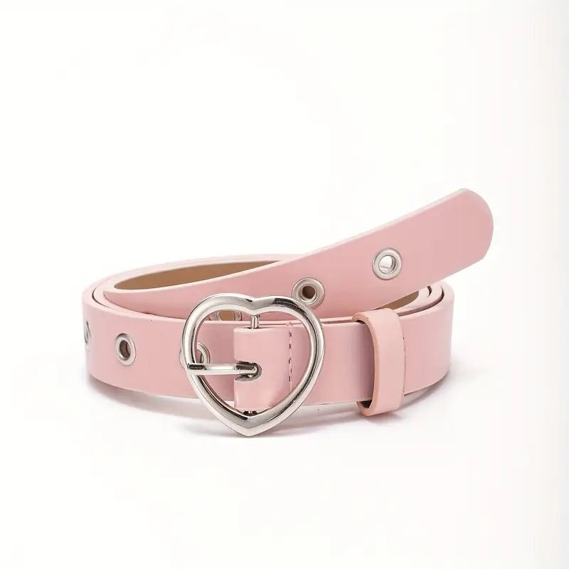 Heart Buckle PU Belt - Little Looms