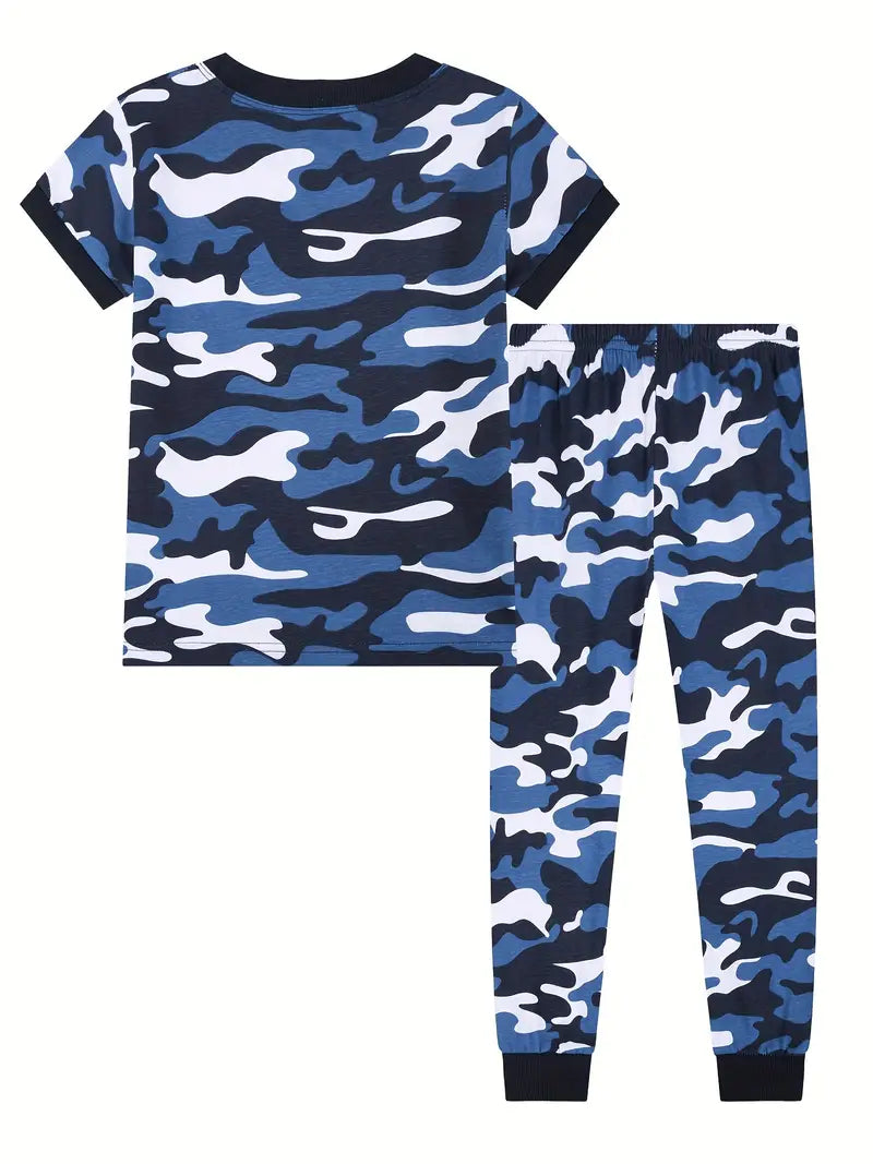 Blue Camo Toddler Boys 2-Piece Pajama Set