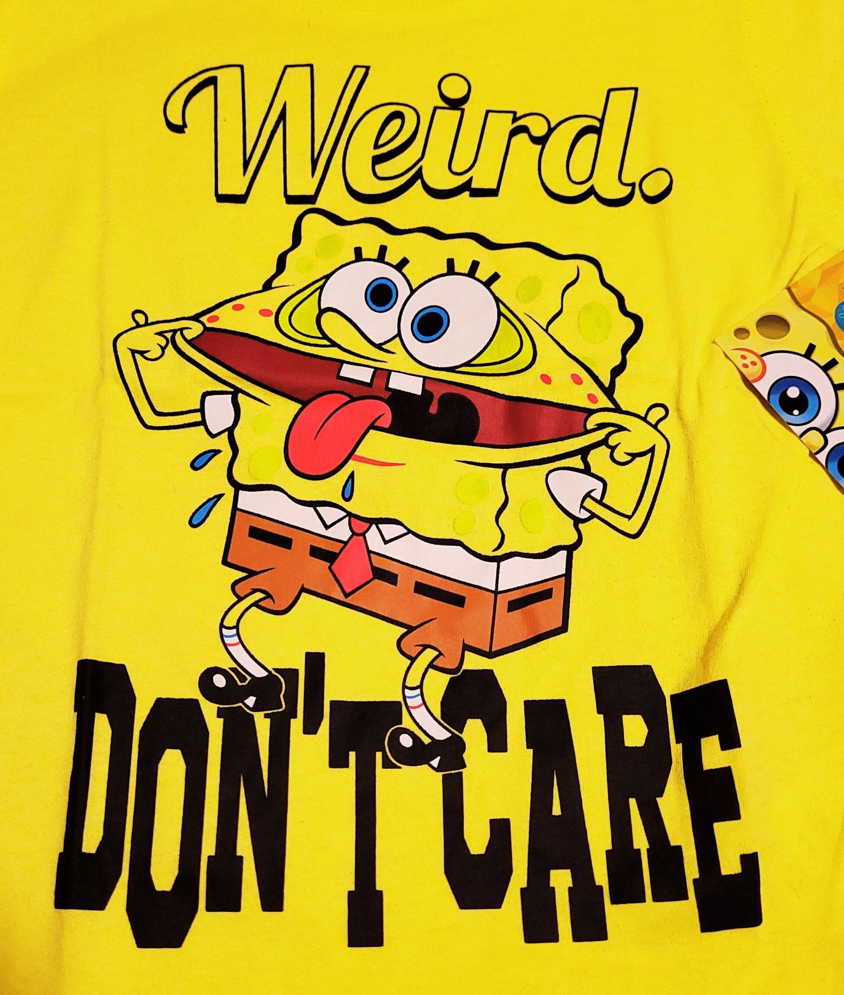Nickelodeon SpongeBob "Weird. Don't Care" Kids Graphic T-Shirt - Little Looms
