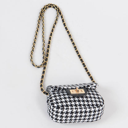 Tweed Houndstooth Mini Bag - Little Looms