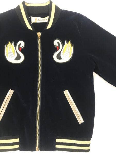 Velvet Swan Bomber Jacket - Little Looms