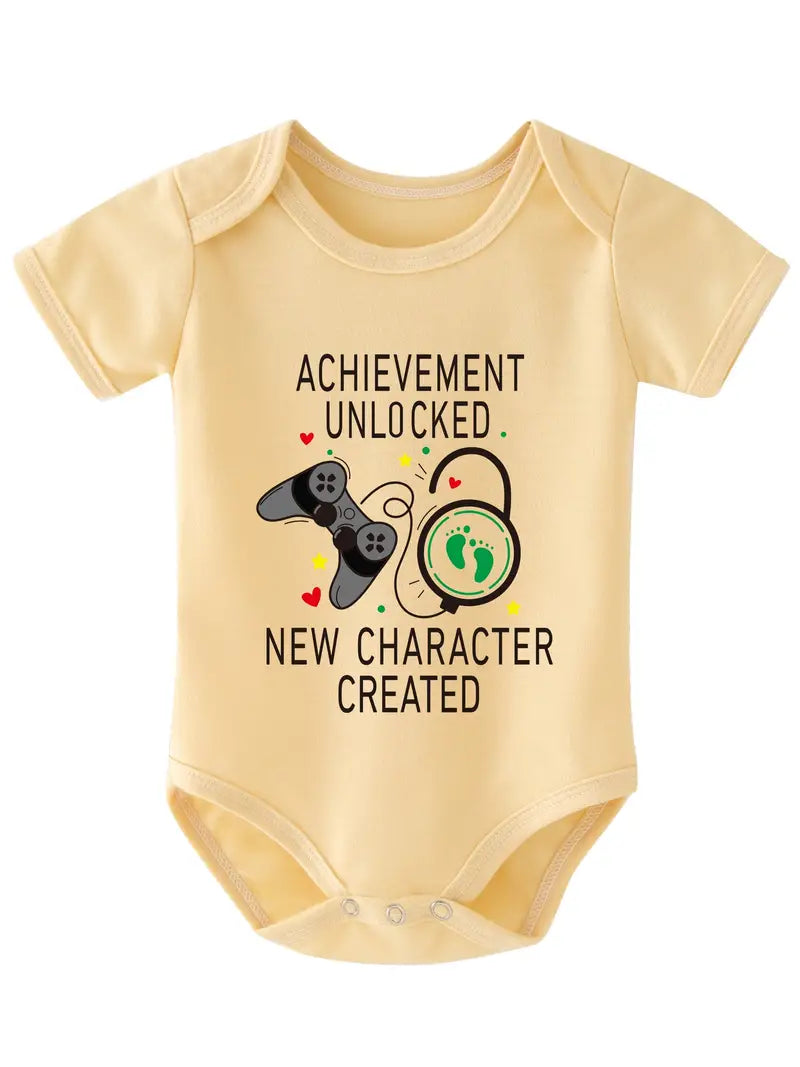 Achievement Unlocked New Character Created Baby Bodysuit - Apricot