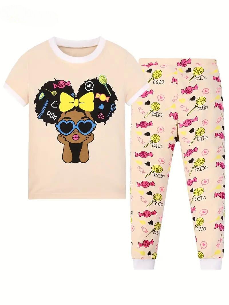 Lollipop Girl 2 - Piece Pajama Set - Little Looms