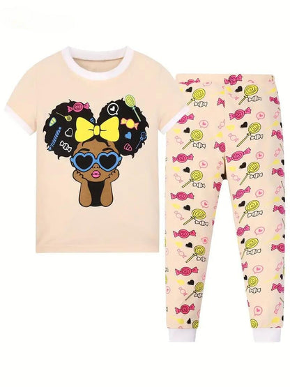 Lollipop Girl 2 - Piece Pajama Set - Little Looms