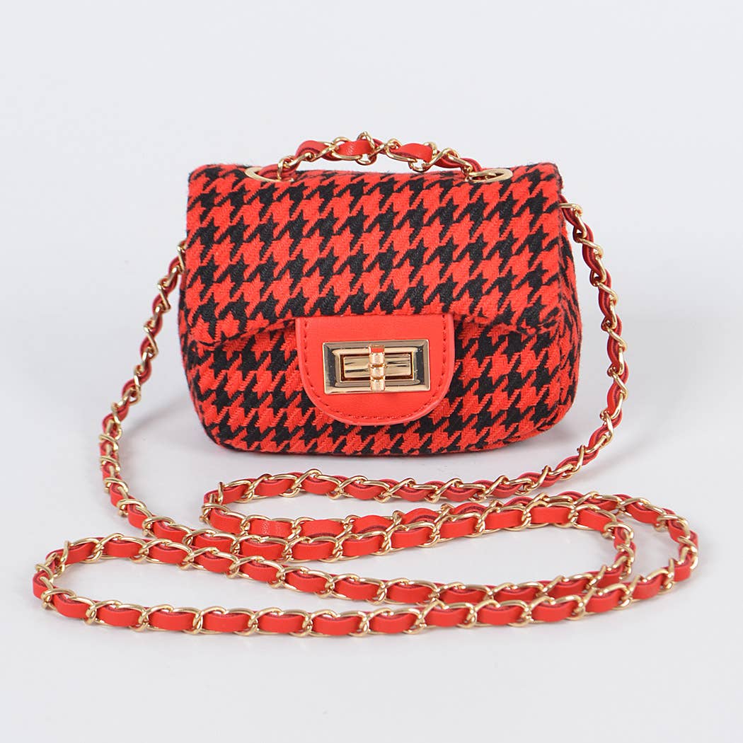 Tweed Houndstooth Mini Bag - Little Looms