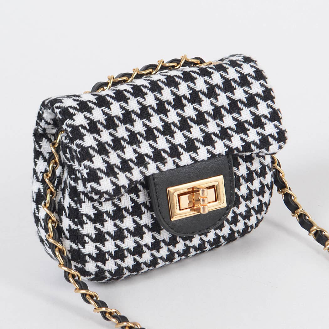 Tweed Houndstooth Mini Bag - Little Looms