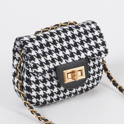 Tweed Houndstooth Mini Bag - Little Looms