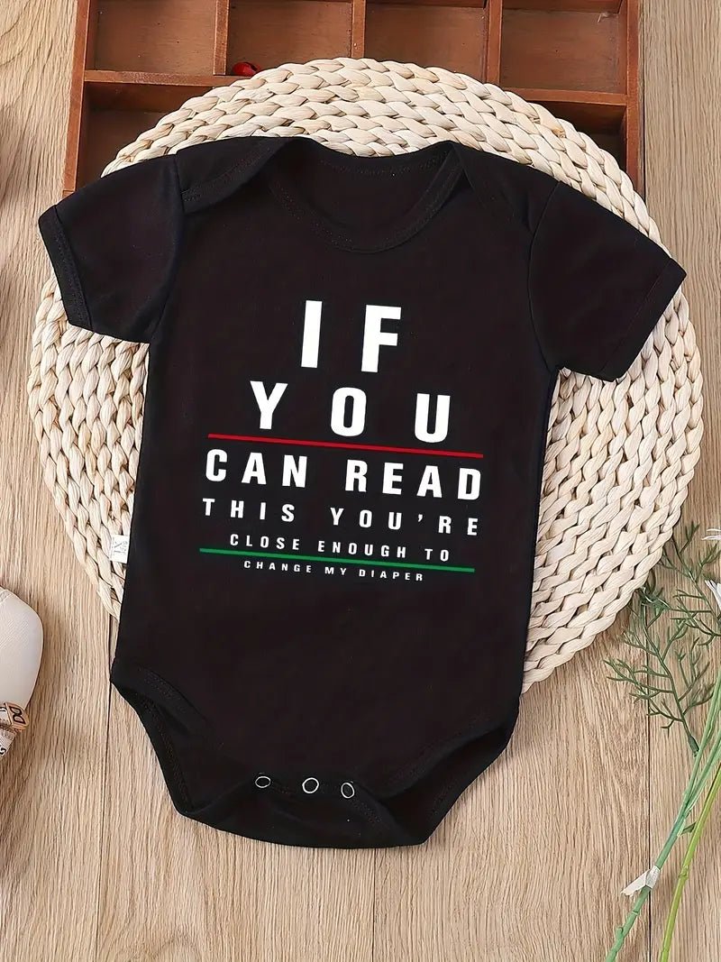If You Can Read This, Change Me Baby Bodysuit - Gray or Black - Little Looms