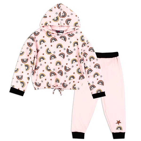 Girl Squad Rainbow Hoodie & Jogger Set - Little Looms