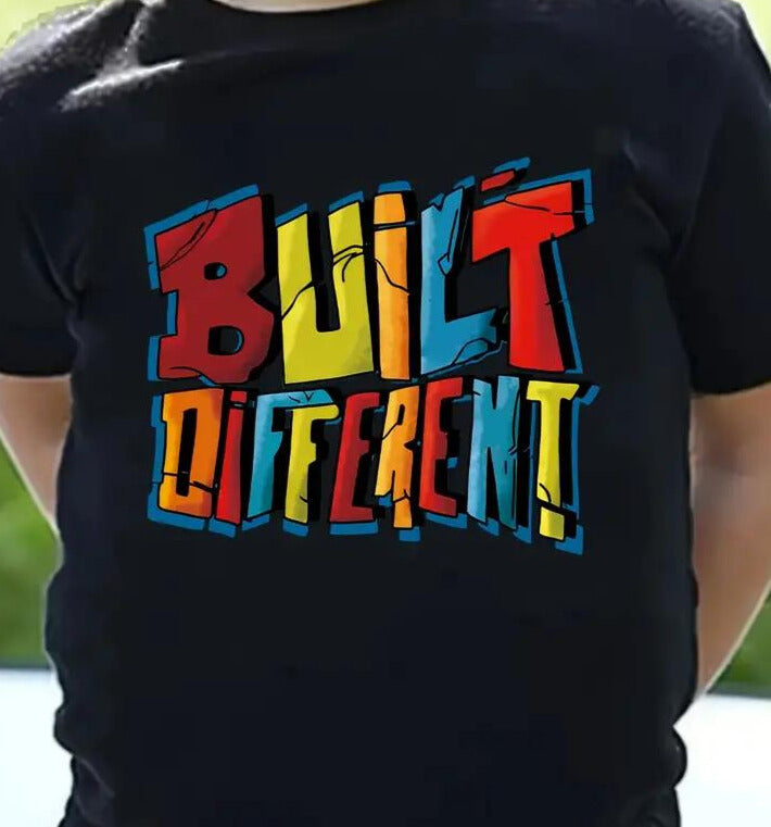 Colorful Built Different Toddler Tee