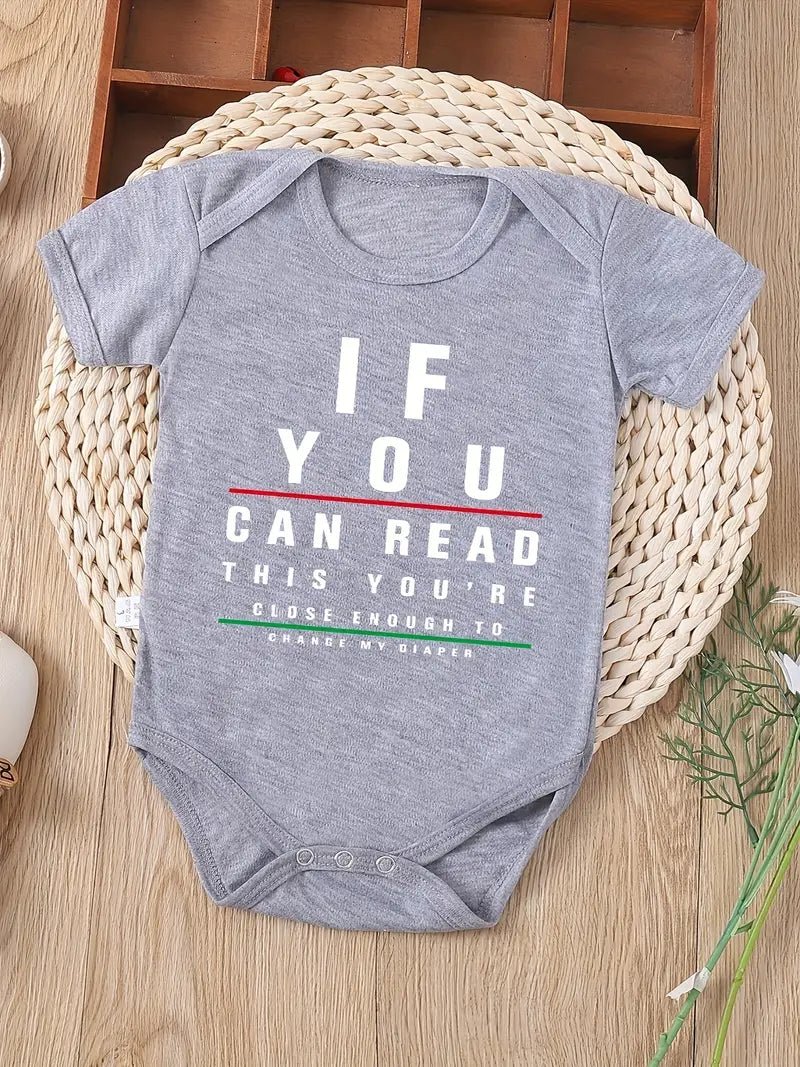 If You Can Read This, Change Me Baby Bodysuit - Gray or Black - Little Looms