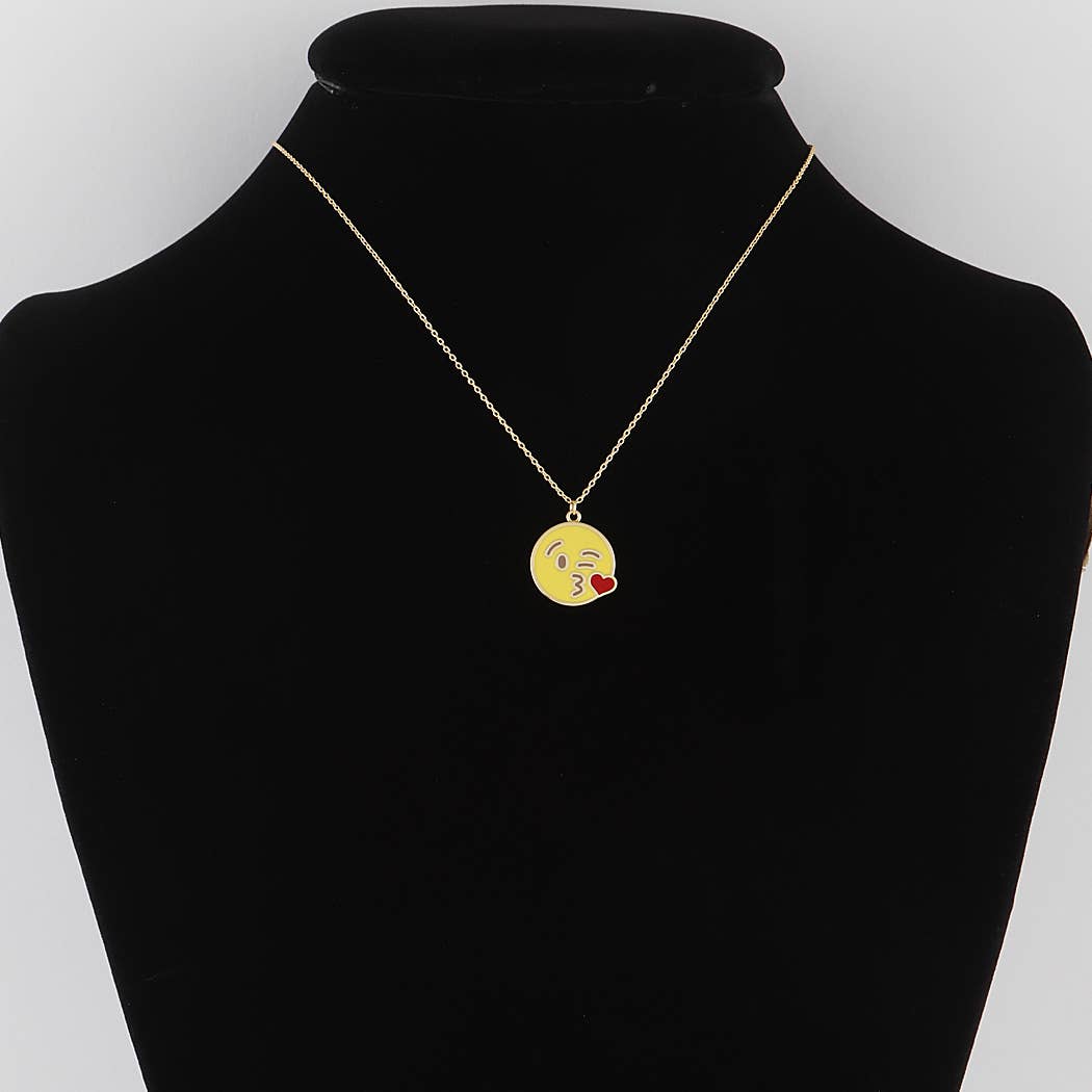 Kissing Face Emoji Necklace - Little Looms