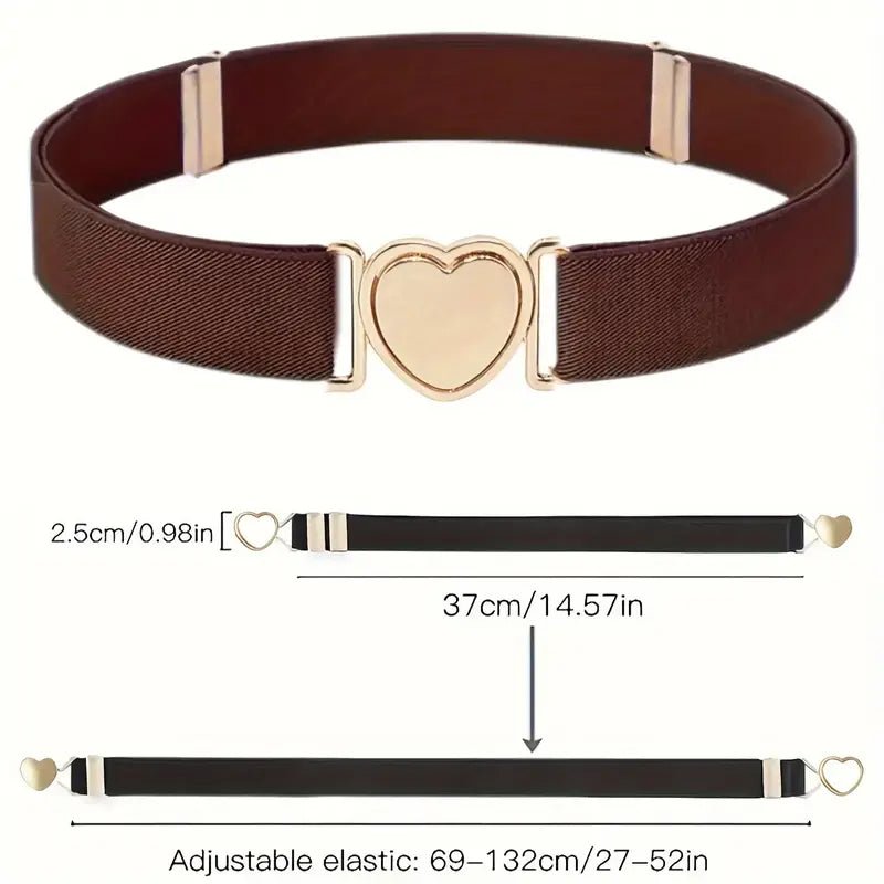 Girls’ Stretchy Belt with Adjustable Fit & Heart Buckle - Little Looms