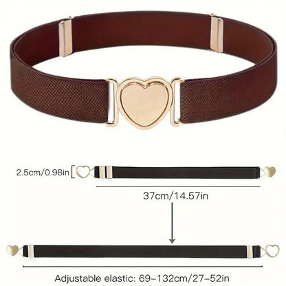 Girls’ Stretchy Belt with Adjustable Fit & Heart Buckle - Little Looms