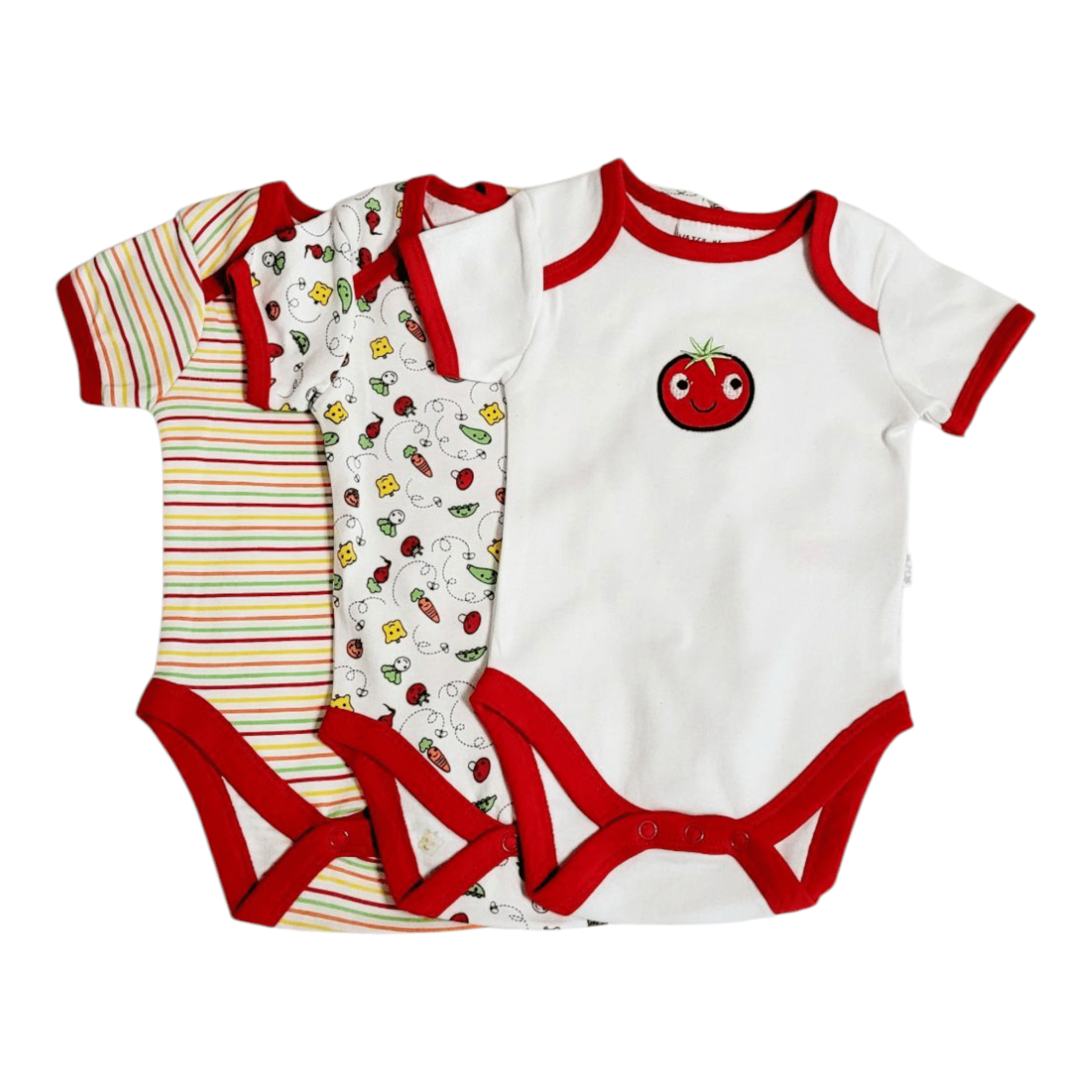 Watch Me Grow Baby Unisex 3 - Pack Bodysuit Set – Fun Vegetable - Little Looms