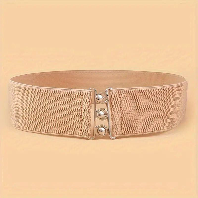 Metal Clasp Wide Stretch Belt – Casual & Boho Style - Little Looms