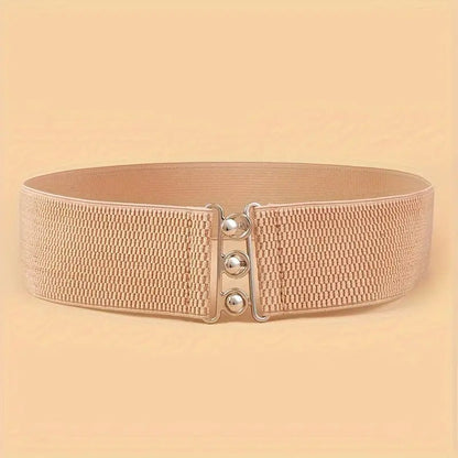 Metal Clasp Wide Stretch Belt – Casual & Boho Style - Little Looms