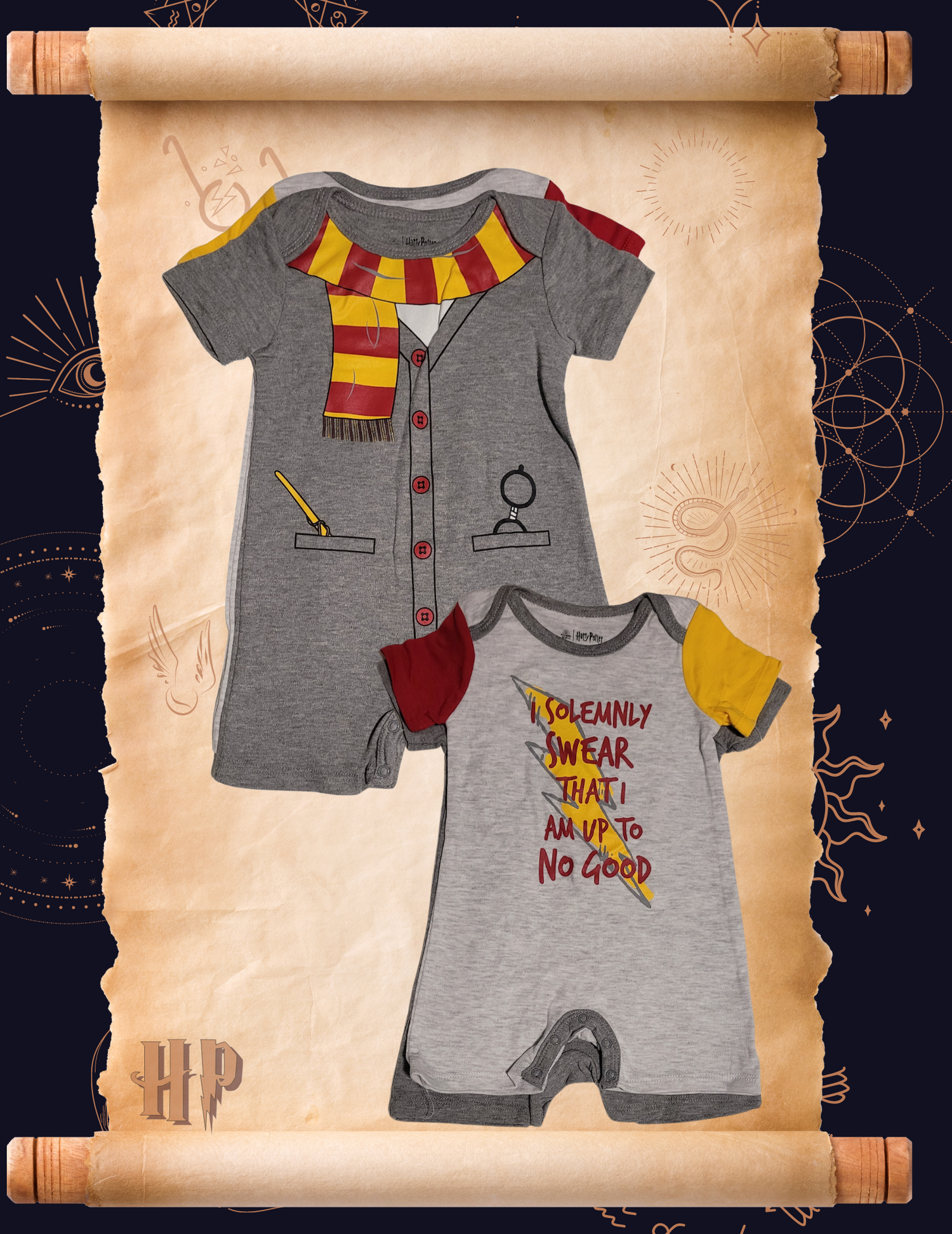 Licensed Harry Potter Uniform and I Solemnly Swear 2-Pack Bodysuit