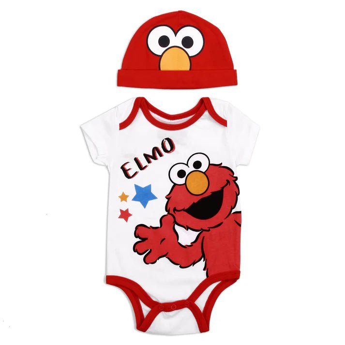 Sesame Street Elmo Baby Creeper & Hat Set - Little Looms