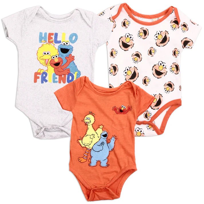 Sesame Street Baby Boys 3 - Pack Creepers - Little Looms