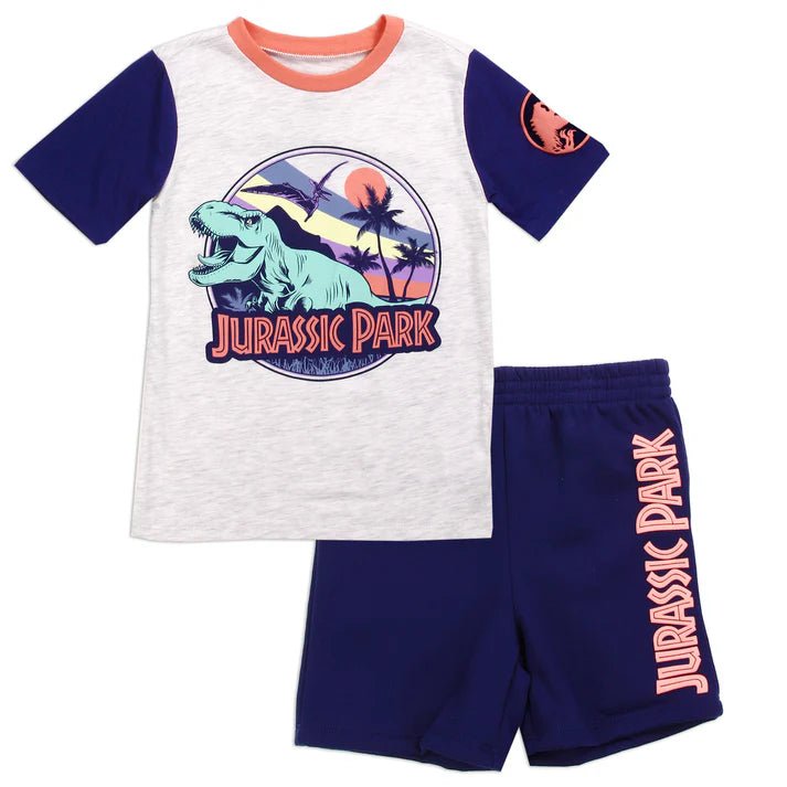 Jurassic World Boys' 2 - Piece T - Rex Short Set - Little Looms