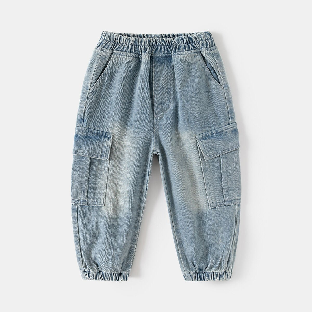 Toddler Boys' Light Wash Cargo Denim Jeans - Little Looms