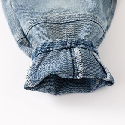 Toddler Boys' Wide Leg Solid Denim Jeans - Little Looms