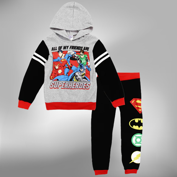 Licensed DC Comics Superheroes Hoodie & Jogger Toddler Boy Fleece Set