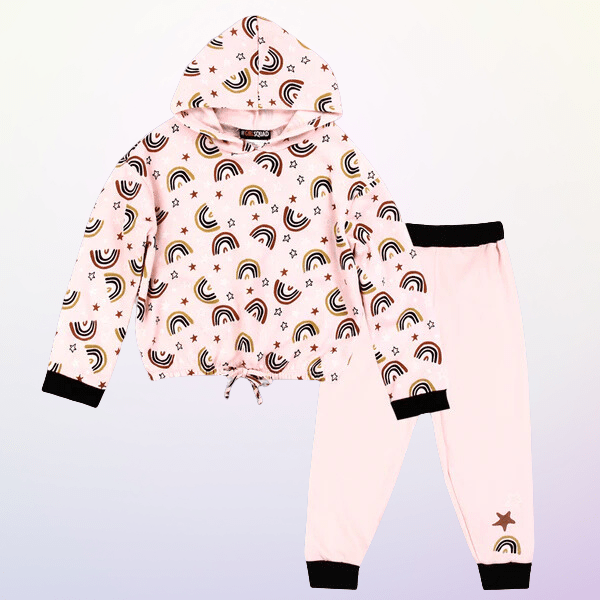 Girl Squad Rainbow Hoodie & Jogger Set - Little Looms