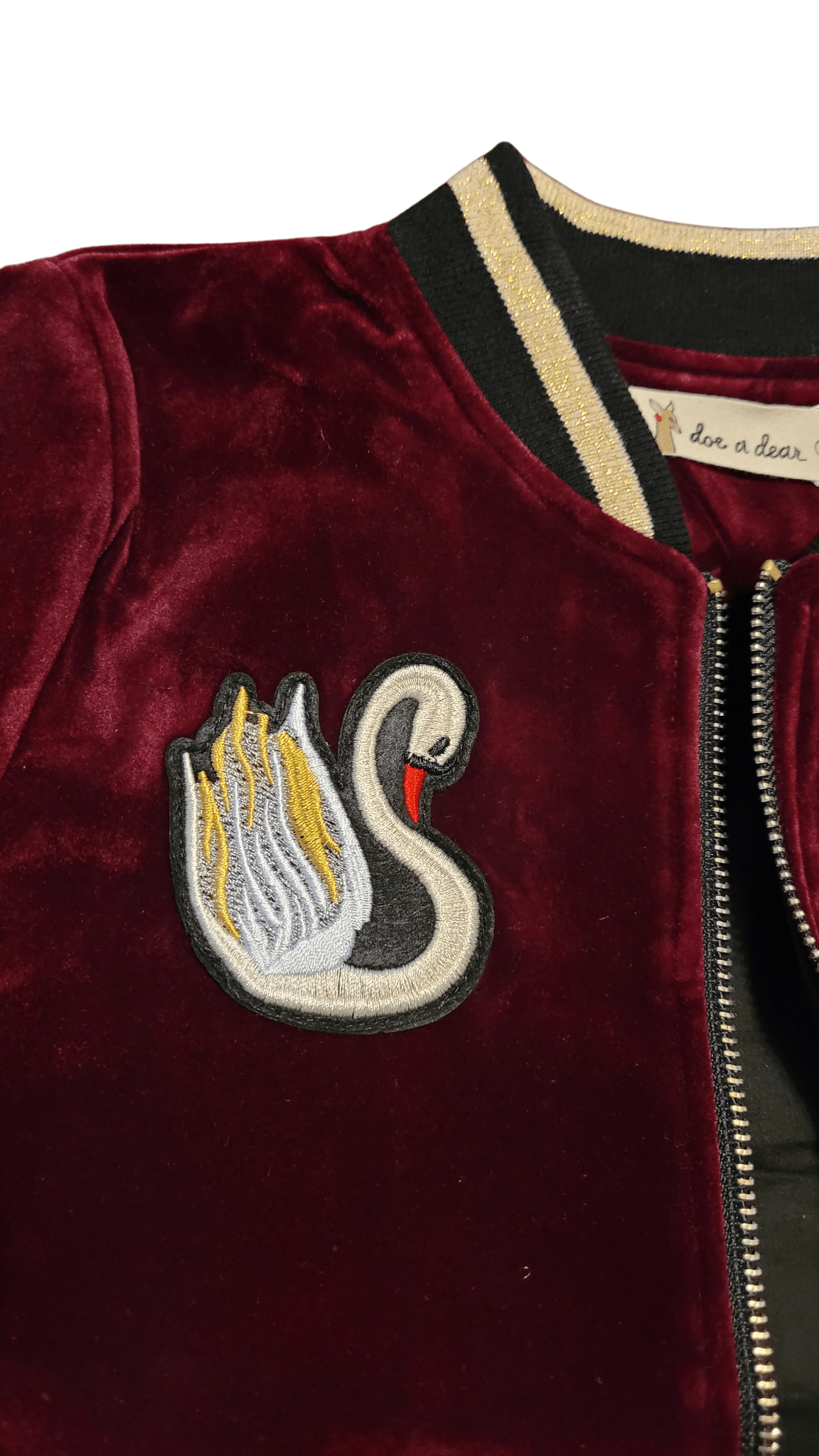 Velvet Swan Bomber Jacket - Little Looms