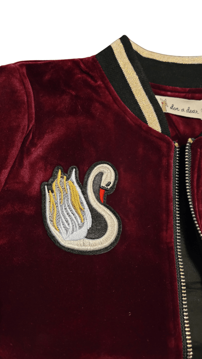 Velvet Swan Bomber Jacket - Little Looms