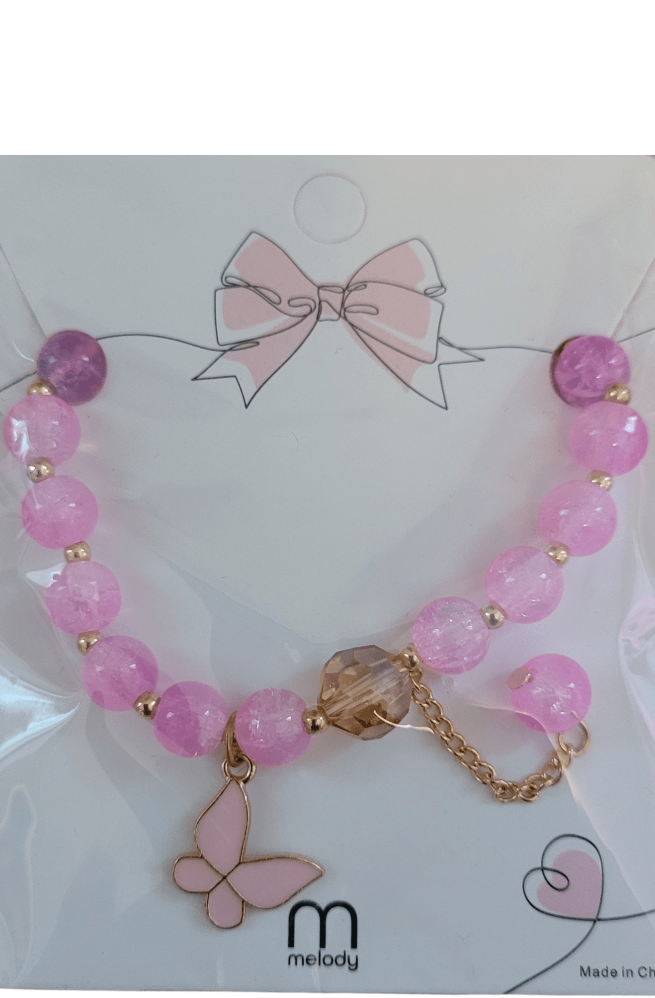 Butterfly Charm Beaded Bracelet - Little Looms