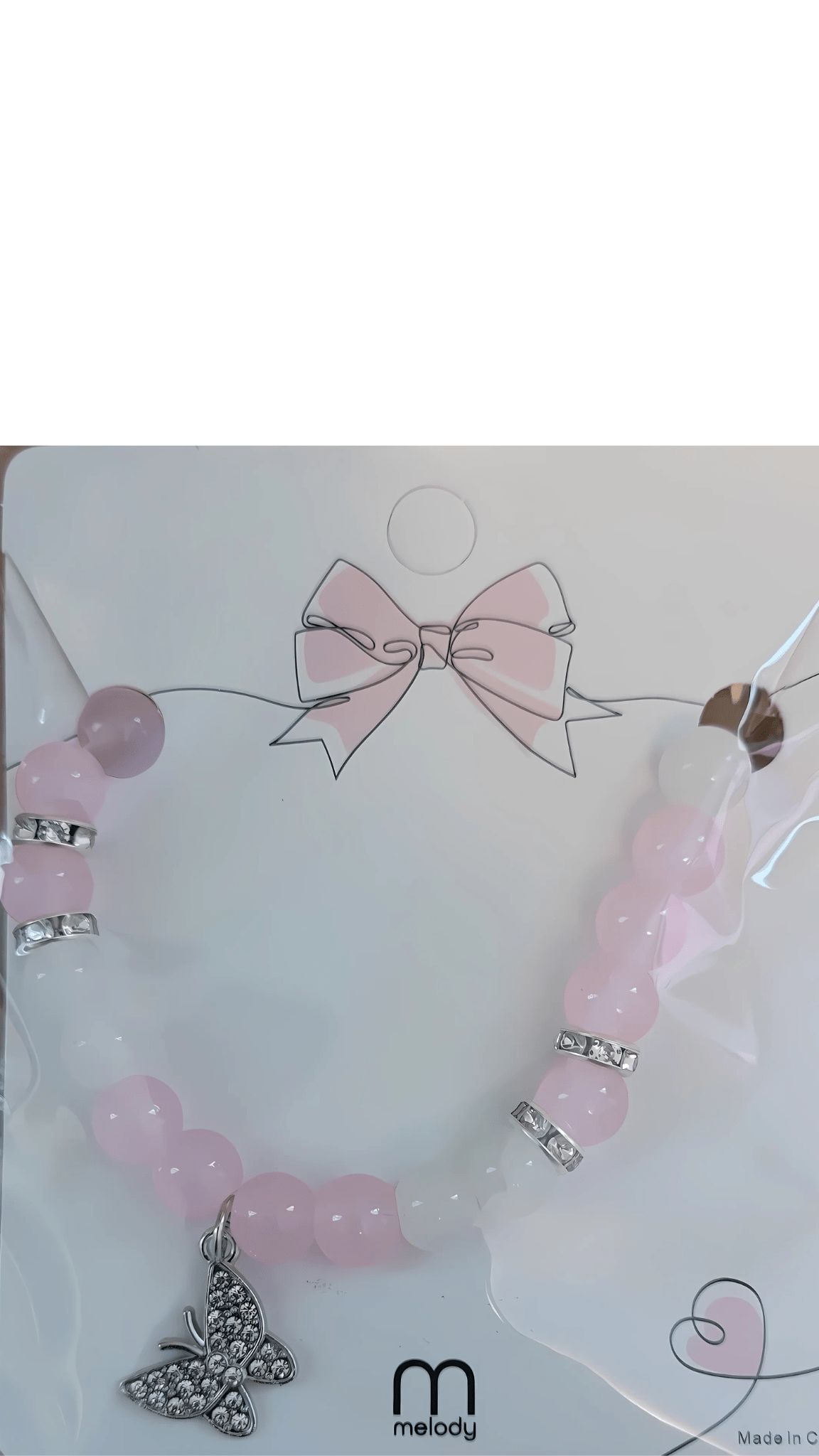 Sparkling Butterfly Charm Beaded Bracelet - Little Looms