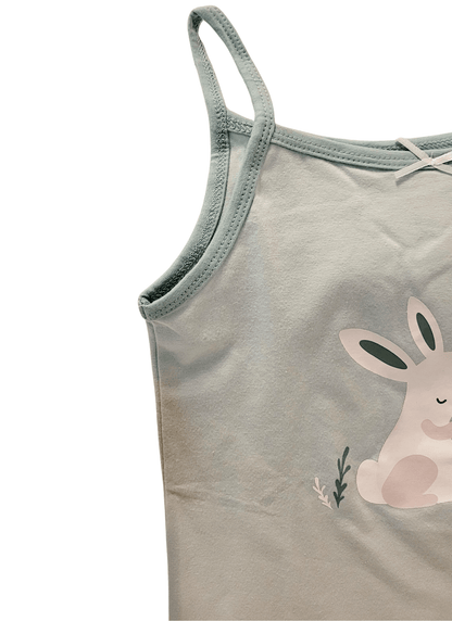 Girls' Bunny Graphic Cotton Tank Top | Blue Cami (Size 4T/5T) - Little Looms
