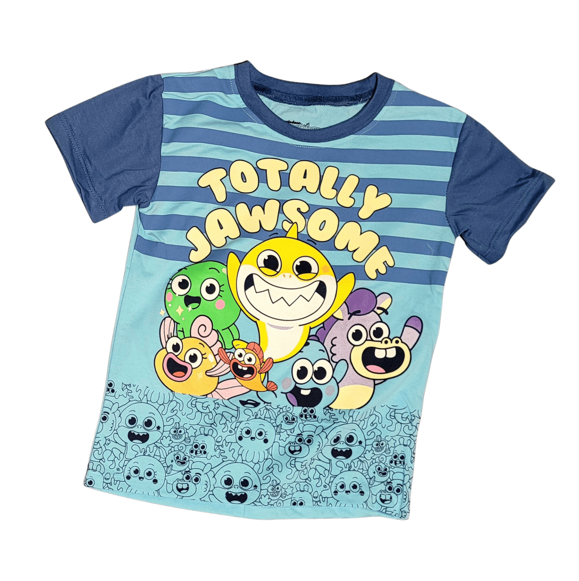Baby Shark and Friends Totally Jawsome Blue Toddler Tee - Little Looms