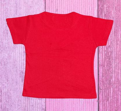 Girls' Graphic "Pretty Girls 91" Tee with Zipper Detail - Blue or Red - Little Looms