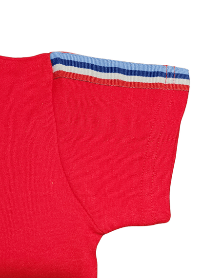 Girls' Graphic "Pretty Girls 91" Tee with Zipper Detail - Blue or Red - Little Looms