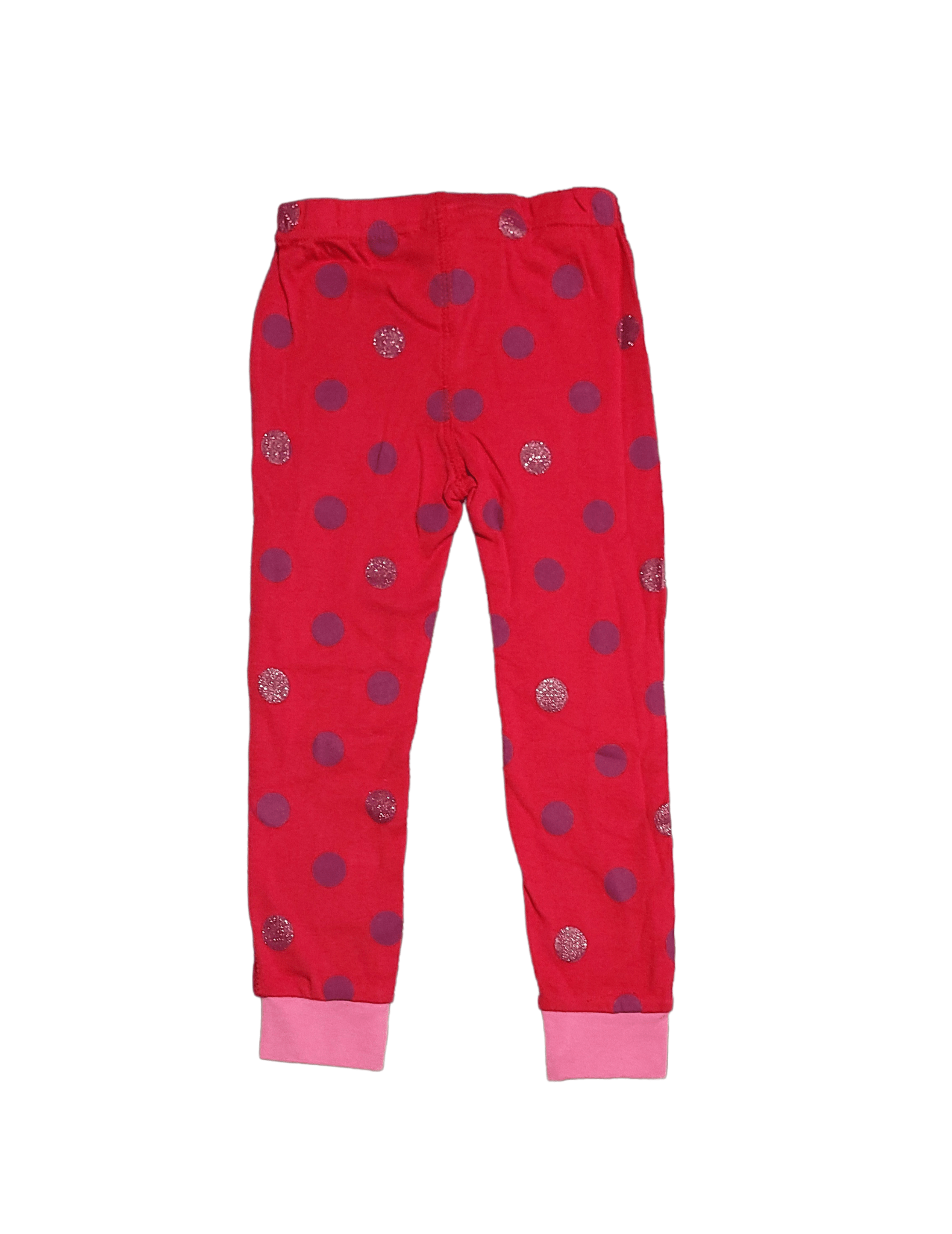 Petit Lem Red Polka Dot Toddler Girl Pajama Set with Striped Cat Embroidery - Little Looms