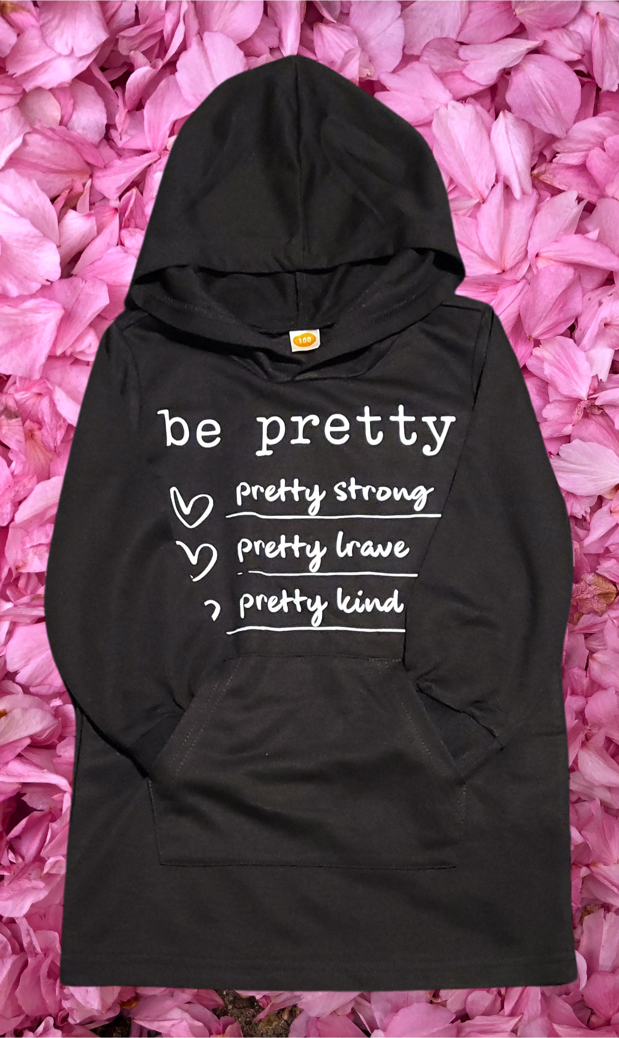 Girls’ Inspirational "Be Pretty" Hoodie Dress