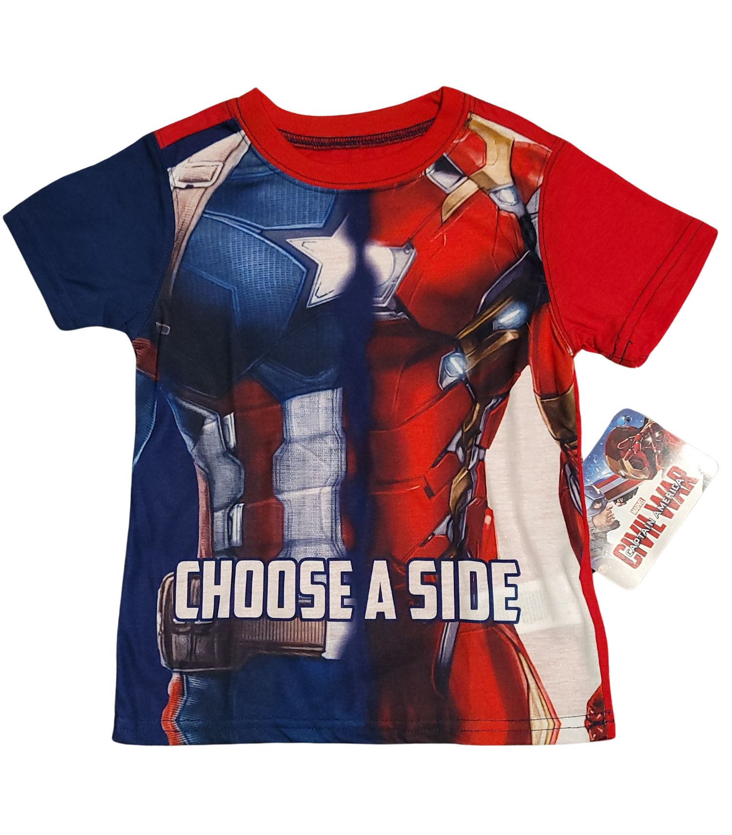 Licensed Marvel Civil War "Choose a Side" Toddler T-Shirt - Captain America & Iron Man