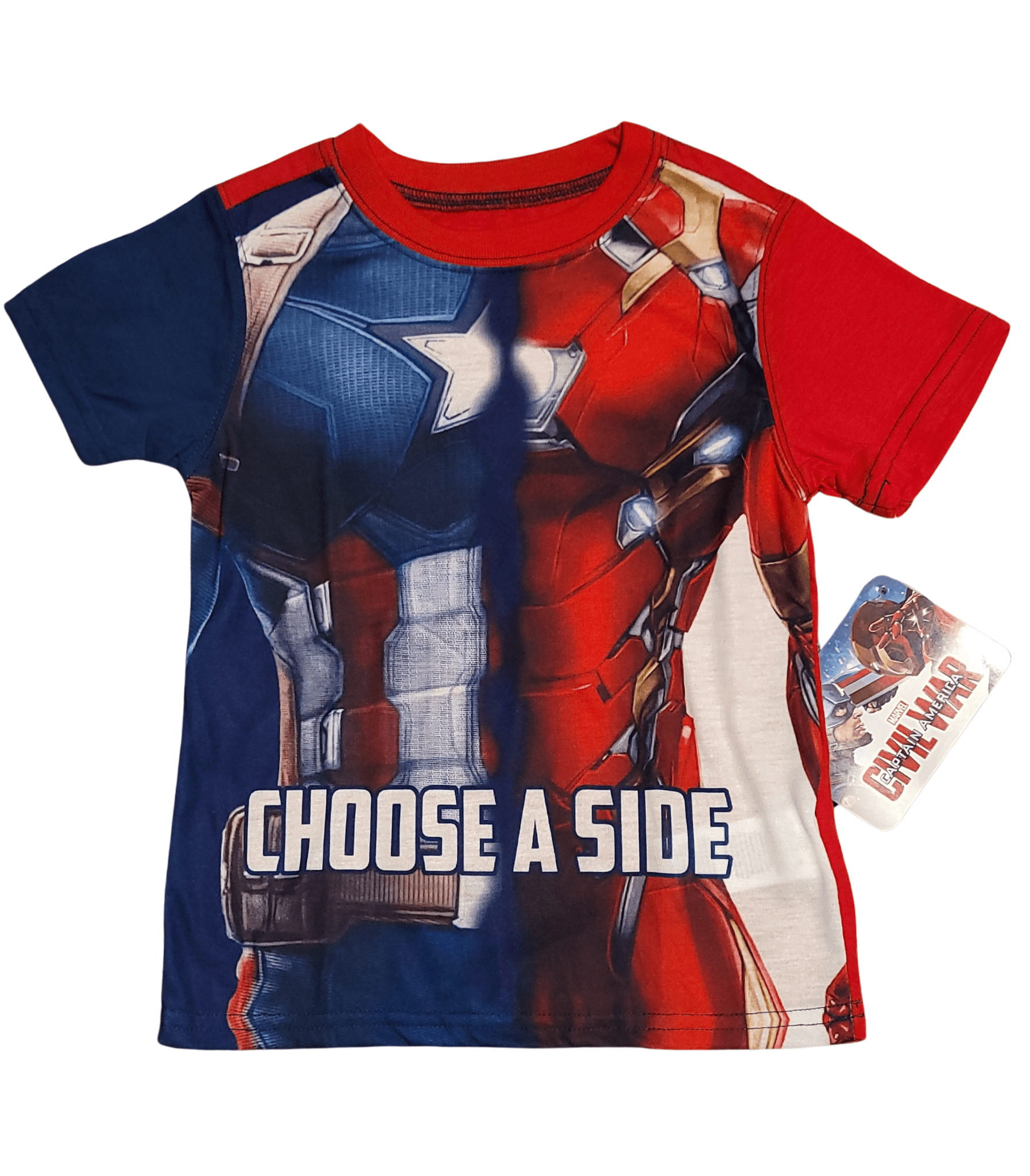 Marvel Civil War "Choose a Side" Toddler T-Shirt - Captain America & Iron Man - Little Looms