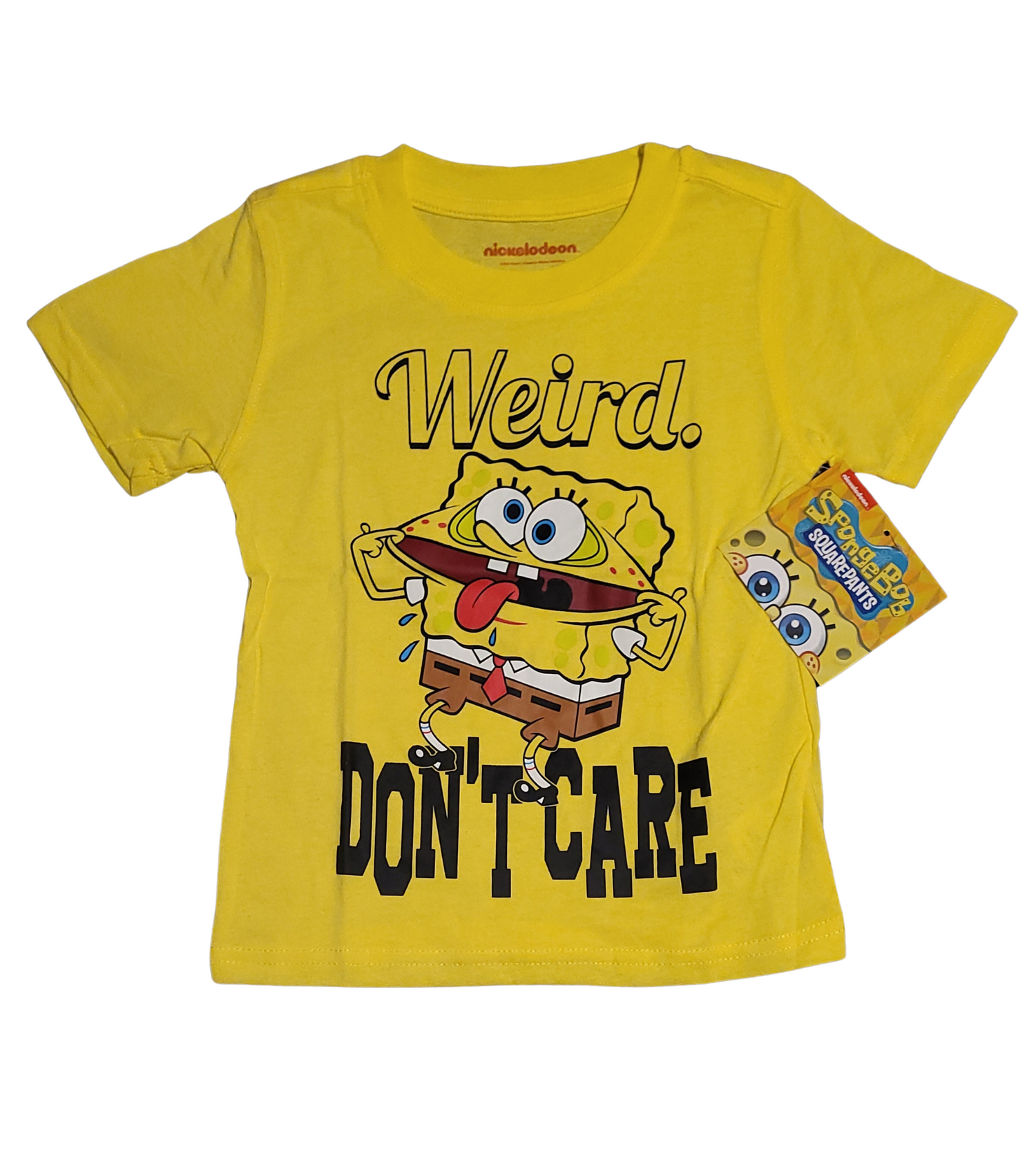 Licensed Nickelodeon SpongeBob "Weird. Don't Care" Kids Graphic T-Shirt