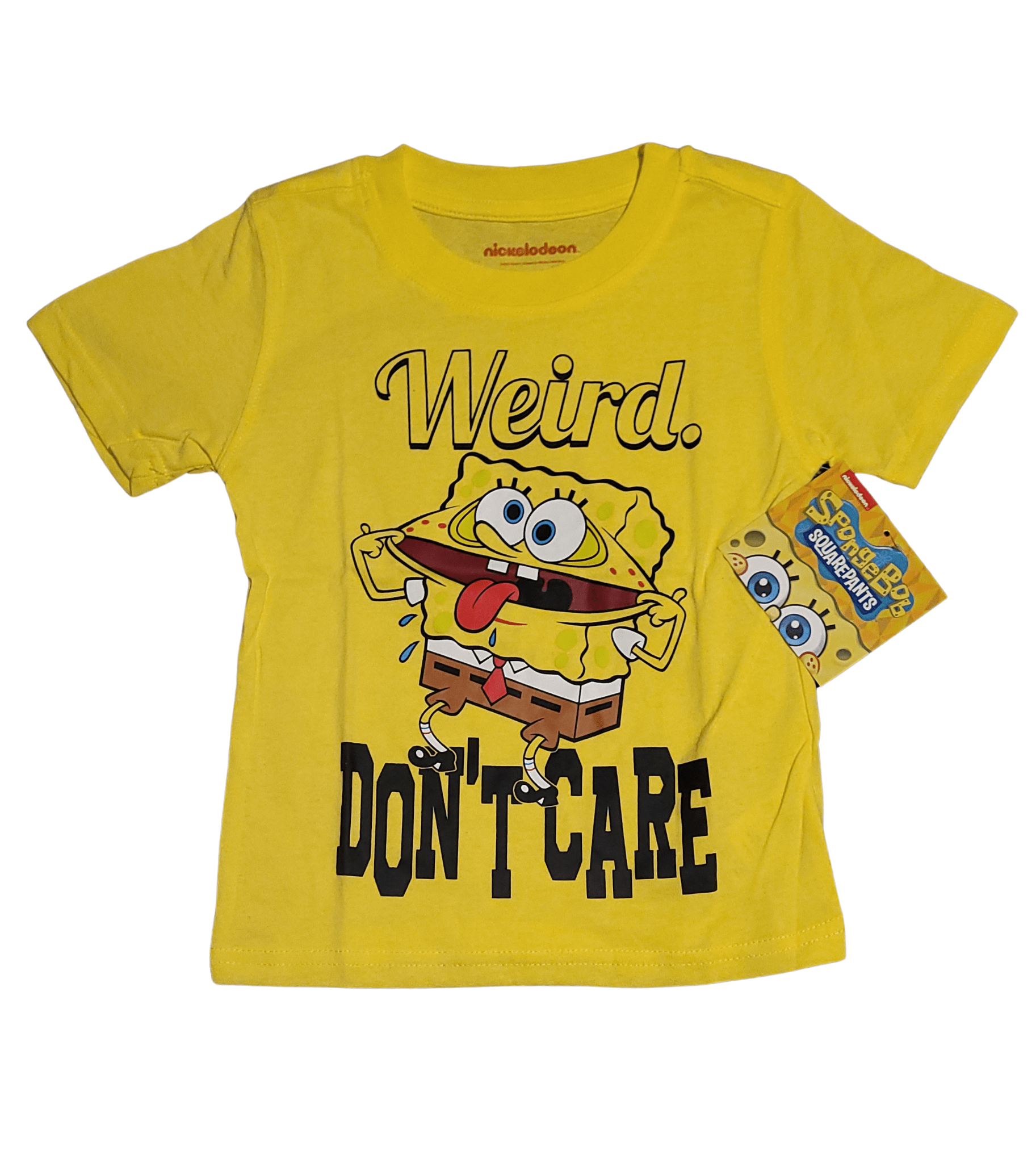 Nickelodeon SpongeBob "Weird. Don't Care" Kids Graphic T-Shirt - Little Looms