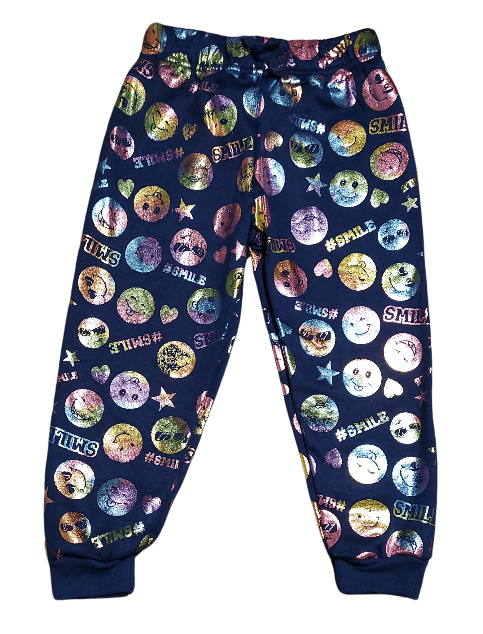 Girl Squad #Smile Emoji Jogger Pants – Foil Print - Little Looms